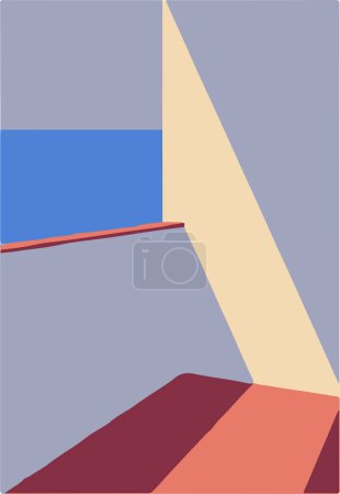 Photo for Balcony view on the sea, vector - Royalty Free Image