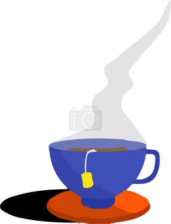 Photo for Cup of hot tea on white background, vector - Royalty Free Image