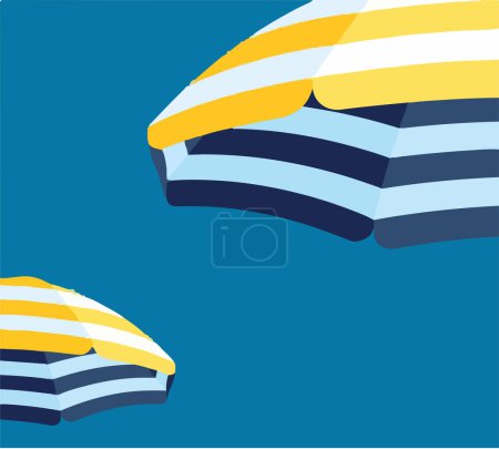 Photo for Blue and yellow striped beach umbrellas background - Royalty Free Image