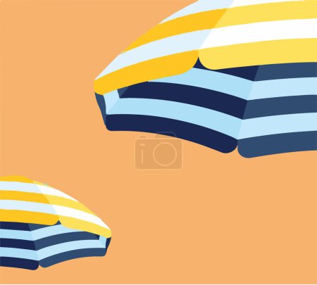 Photo for Blue and yellow striped beach umbrellas background - Royalty Free Image