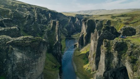 Photo for Icelandic green hills and panoramas. Fjadrargljufur canyon. High quality photo - Royalty Free Image