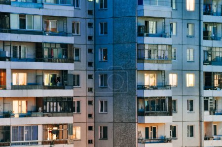 Russian high-rise building in summertime - may 2022. High quality photo
