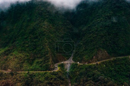 Lonely road, annapurnas trekking road, in Himalayas