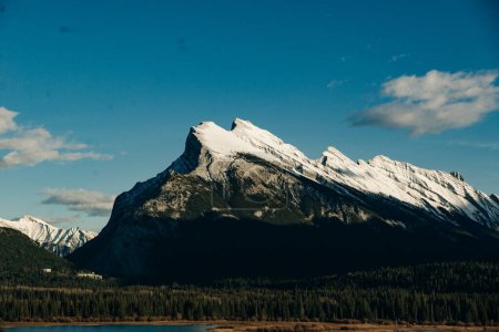 Mount Rundle Reflection on Vermilion Lake, Banff, Canadian Rockies. High quality photo