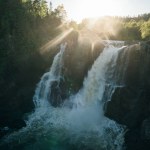 High Falls on the Pigeon River, the border between Ontario, Canada and Minnesota, United States. High quality photo