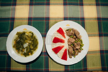 pélerins typiques nourriture ou dîner. camino de santiago. Photo de haute qualité