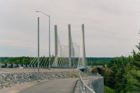 Foto de Puente colgante en Nipigon ON, Canadá. Foto de alta calidad - Imagen libre de derechos