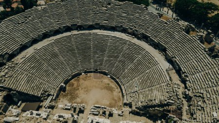 Photo for The Ancient City of Side. Port. Peninsula. Turkey. Manavgat. Antalya. The largest amphitheater in Turkey. . High quality photo - Royalty Free Image