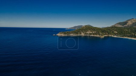Oludeniz birds eye view, Fethiye, Turkey: view of the beach and the sea from the air. High quality photo