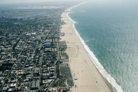 Venice beach Los Angeles California LA Summer Blue Aerial. High quality photo