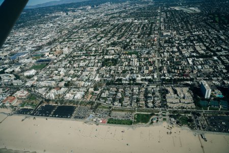 Venice beach Los Angeles California LA Summer Blue Aerial. High quality photo