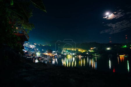 san pedro on atitlan at night, guatemala. High quality photo