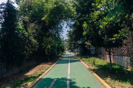 cycle path from mexico city to tepoztlan. High quality photo