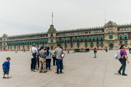 Photo for Zocalo Constitution Square and National Palace Spanish: Palacio Nacional, Mexico City CDMX - may 2023. High quality photo - Royalty Free Image