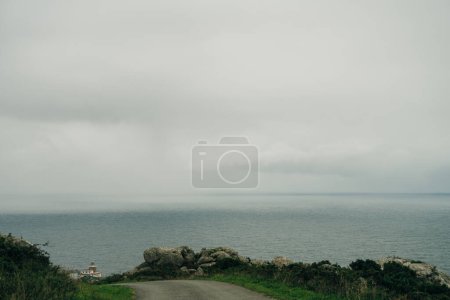 Cape and Fisterra Lighthouse Chemin de Saint Jacques. High quality photo