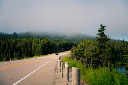 Trans Canada highway along Superior Lake east shore. High quality photo