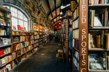 Alnwick, Northumberland, Anglia, Wielka Brytania - sierpień 2023. Księgarnia książek barterowych. Wysokiej jakości zdjęcie