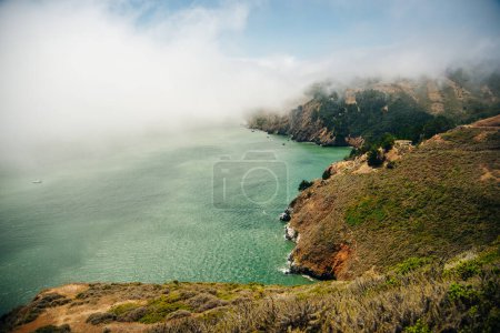 Photo for Shoreline at Marin Headlands, USA, in Sausalito', recreation area on a blue sky day and lots of copy space. High quality photo - Royalty Free Image