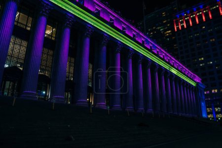 Photo for New York, USA - June 3, 2023 The entrance to the LIRR trains at Penn Station at night. High quality photo - Royalty Free Image
