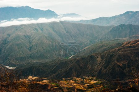 Peruvian mountains landscape close to Vinicunca Rainbow Mountain . High quality photo