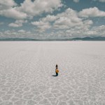 tourist on Pools in Salinas Grandes, Jujuy, Argentina - mar 2th 2024. High quality photo