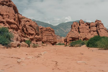 Beautiful panoramic view at the entrance to the Quebrada de Las Conchas, in Cafayate, Salta, northern Argentina. High quality photo