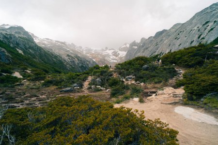 Trek to Laguna Esmeralda in southern Argentina close to Ushuaia in Patagonia - dec 2th 2023. High quality photo