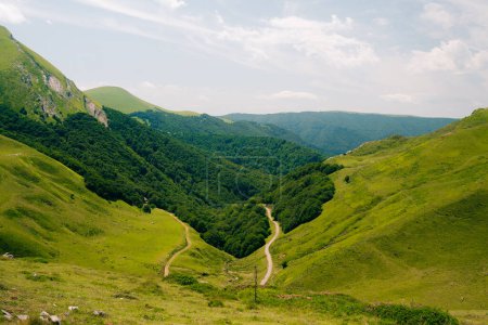 hiking trail in the Pyrenees mountains, Spain. High quality photo