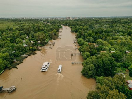 aerial View from the helicopter for Tigre, Buenos Aires, Argentina. High quality photo