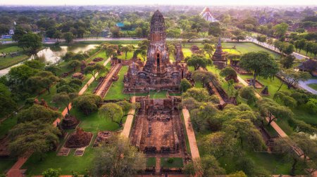 Photo for Ayutthaya ancient buddhist temple near the Chao Phraya river in Ayutthaya, Thailand - Royalty Free Image
