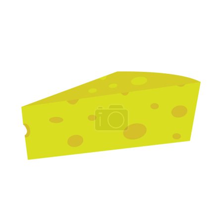 Illustration for Piece of cheese colored. French cheese on white background. - Royalty Free Image