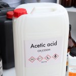 acetic acid, Hazardous chemicals and symbols on containers, chemical in industry or laboratory 