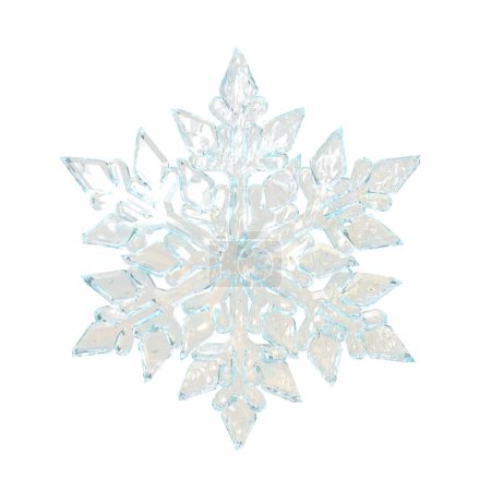 Ilustración de Copo de nieve 3d transparente hecho de hielo - Imagen libre de derechos