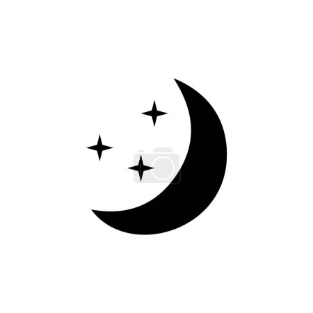 Ilustración de Buenas noches. Icono vectorial plano nocturno. Símbolo sólido simple aislado sobre fondo blanco - Imagen libre de derechos