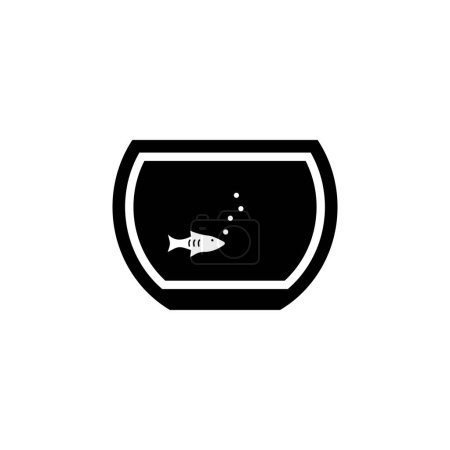 Foto de Pescado. Acuario icono vector plano. Símbolo sólido simple aislado sobre fondo blanco - Imagen libre de derechos