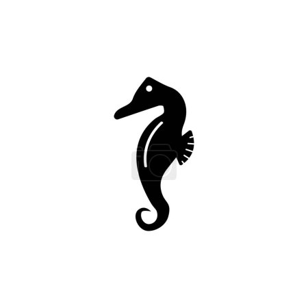 Foto de Sea Horse icono de vector plano. Símbolo sólido simple aislado sobre fondo blanco - Imagen libre de derechos