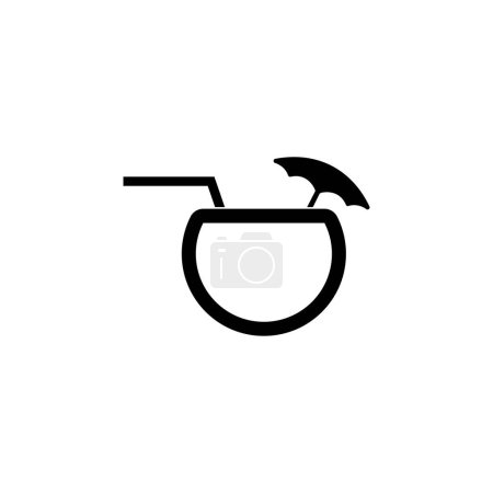Foto de Cocktail Cocktail icono de vector plano. Símbolo sólido simple aislado sobre fondo blanco - Imagen libre de derechos
