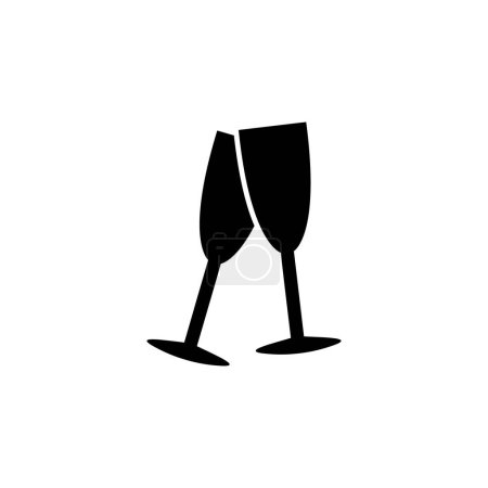 Foto de Copas de vino Brindis, Salud icono de vector plano. Símbolo sólido simple aislado sobre fondo blanco - Imagen libre de derechos