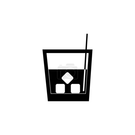 Foto de Vaso de Whisky icono de vector plano. Símbolo sólido simple aislado sobre fondo blanco - Imagen libre de derechos