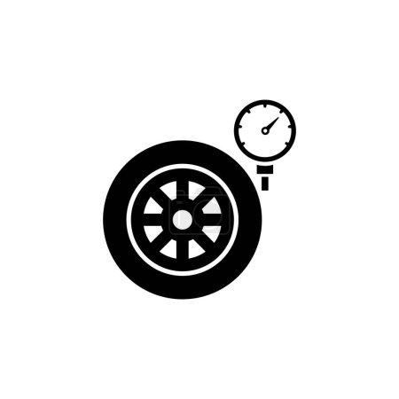 Foto de Indicador de presión de neumáticos icono de vector plano. Símbolo sólido simple aislado sobre fondo blanco - Imagen libre de derechos