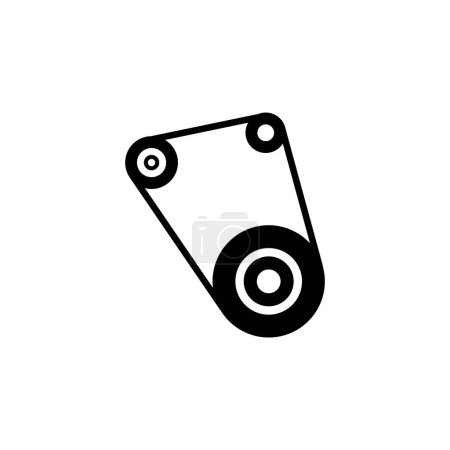 Illustration for Timing Belt, Generator Strap flat vector icon. Simple solid symbol isolated on white background - Royalty Free Image