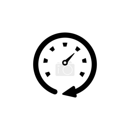 Foto de Reloj Flecha icono vector plano. Símbolo sólido simple aislado sobre fondo blanco - Imagen libre de derechos