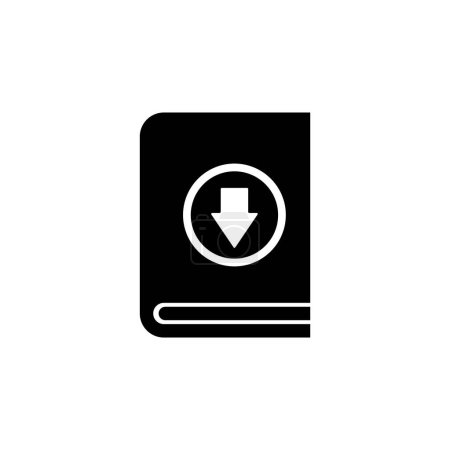Foto de Libro Descargar icono de vector plano. Símbolo sólido simple aislado sobre fondo blanco - Imagen libre de derechos