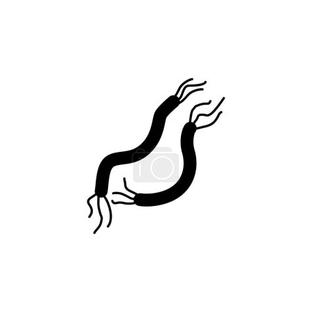 Wurm Parasit flache Vektor-Symbol. Einfaches massives Symbol isoliert auf weißem Hintergrund