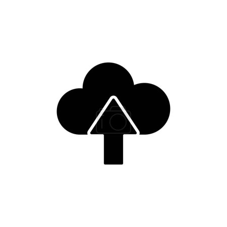 Foto de Nube Subir icono de vector plano. Símbolo sólido simple aislado sobre fondo blanco - Imagen libre de derechos