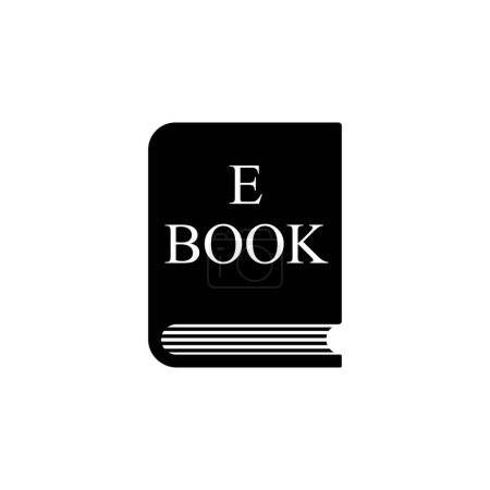 Téléchargez les illustrations : Icône vectorielle plate Ebook. Symbole solide simple isolé sur fond blanc - en licence libre de droit