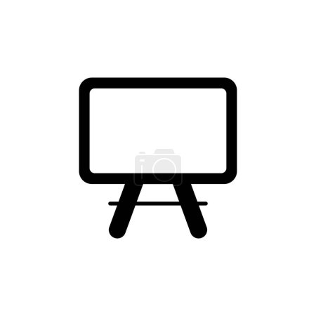 Téléchargez les illustrations : Blackboard Math Lesson icône vectorielle plate. Symbole solide simple isolé sur fond blanc - en licence libre de droit