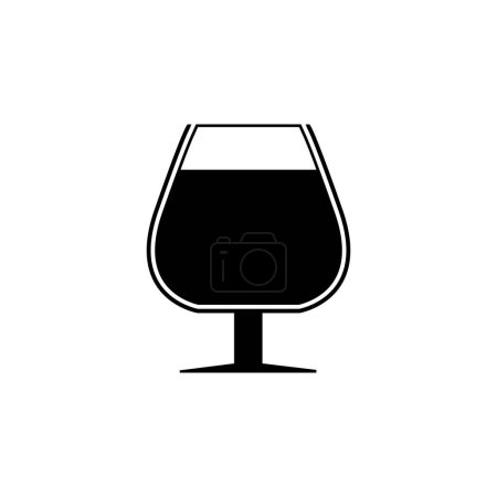 Téléchargez les illustrations : Icône vectorielle plate Lager Beer Glass. Symbole solide simple isolé sur fond blanc - en licence libre de droit