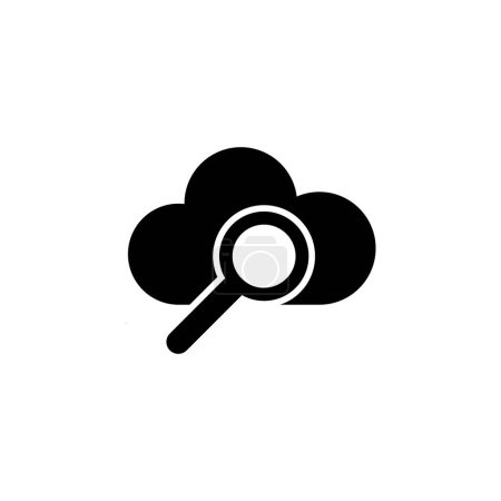 Illustration for Cloud Search flat vector icon. Simple solid symbol isolated on white background - Royalty Free Image
