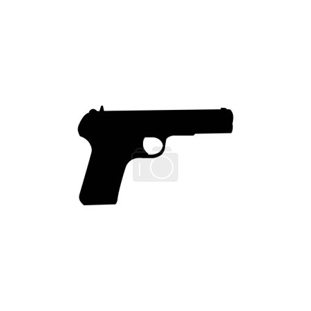 Pistol Gun flat vector icon. Simple solid symbol isolated on white background